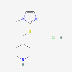 molecular formula C10H18ClN3S B1431167 4-([(1-Methyl-1H-imidazol-2-YL)sulfanyl]methyl)piperidine hydrochloride CAS No. 1864014-32-3