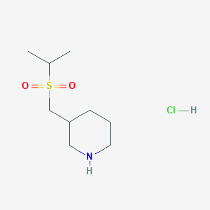 molecular formula C9H20ClNO2S B1431169 3-[(Propane-2-sulfonyl)methyl]piperidine hydrochloride CAS No. 1864062-46-3