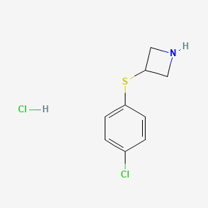 molecular formula C9H11Cl2NS B1431173 3-[(4-Chlorophenyl)sulfanyl]azetidine hydrochloride CAS No. 1864014-16-3