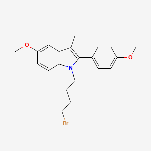 molecular formula C21H24BrNO2 B14311734 1-(4-Bromobutyl)-5-methoxy-2-(4-methoxyphenyl)-3-methyl-1H-indole CAS No. 115119-04-5