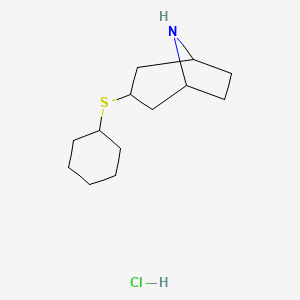 molecular formula C13H24ClNS B1431174 3-(Cyclohexylsulfanyl)-8-azabicyclo[3.2.1]octane hydrochloride CAS No. 1823943-64-1