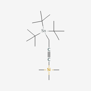 molecular formula C18H38SiSn B14311789 Trimethyl[3-(tri-tert-butylstannyl)prop-1-yn-1-yl]silane CAS No. 111708-21-5