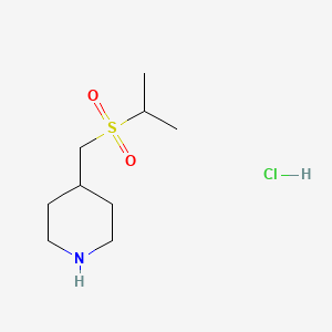 molecular formula C9H20ClNO2S B1431179 4-[(Propane-2-sulfonyl)methyl]piperidine hydrochloride CAS No. 1864052-03-8