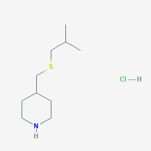 molecular formula C10H22ClNS B1431182 4-([(2-Methylpropyl)sulfanyl]methyl)piperidine hydrochloride CAS No. 1864063-61-5