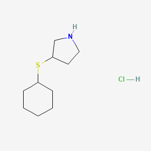 molecular formula C10H20ClNS B1431184 3-(Cyclohexylsulfanyl)pyrrolidine hydrochloride CAS No. 1864063-17-1