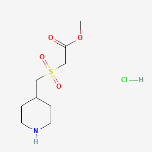 molecular formula C9H18ClNO4S B1431188 Methyl 2-[(piperidin-4-ylmethyl)sulfonyl]acetate hydrochloride CAS No. 1864062-74-7
