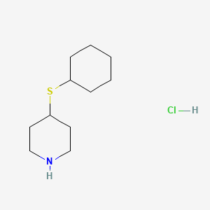 molecular formula C11H22ClNS B1431189 4-(Cyclohexylsulfanyl)piperidine hydrochloride CAS No. 1864014-24-3