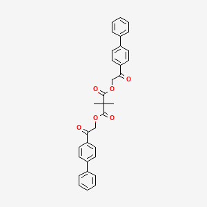 molecular formula C33H28O6 B14311908 Bis[2-([1,1'-biphenyl]-4-yl)-2-oxoethyl] dimethylpropanedioate CAS No. 114626-81-2