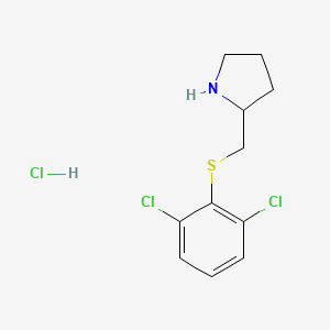 molecular formula C11H14Cl3NS B1431192 2-([(2,6-Dichlorophenyl)sulfanyl]methyl)pyrrolidine hydrochloride CAS No. 1864055-82-2