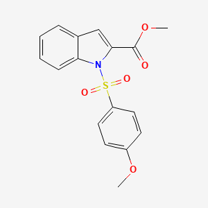 molecular formula C17H15NO5S B14311935 Methyl 1-(4-methoxybenzene-1-sulfonyl)-1H-indole-2-carboxylate CAS No. 113072-27-8