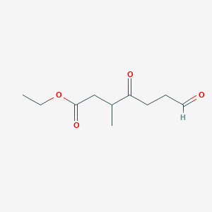 molecular formula C10H16O4 B14311983 Ethyl 3-methyl-4,7-dioxoheptanoate CAS No. 111832-64-5