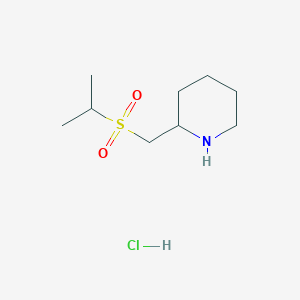 molecular formula C9H20ClNO2S B1431200 2-[(Propane-2-sulfonyl)methyl]piperidine hydrochloride CAS No. 1864053-52-0