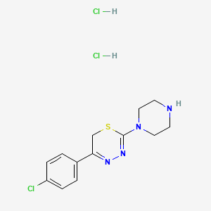 molecular formula C13H17Cl3N4S B1431206 5-(4-chlorophenyl)-2-piperazin-1-yl-6H-1,3,4-thiadiazine dihydrochloride CAS No. 1426290-91-6