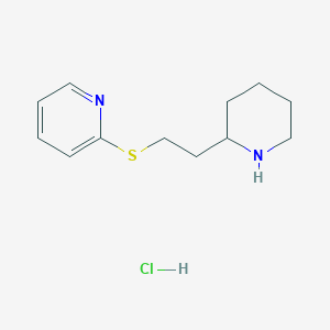 molecular formula C12H19ClN2S B1431215 2-([2-(Piperidin-2-YL)ethyl]sulfanyl)pyridine hydrochloride CAS No. 1864073-57-3