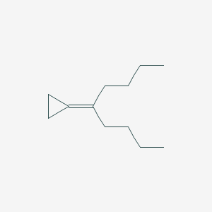 molecular formula C12H22 B14312178 Cyclopropane, (1-butylpentylidene)- CAS No. 115413-63-3