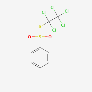 molecular formula C9H7Cl5O2S2 B14312188 S-(Pentachloroethyl) 4-methylbenzene-1-sulfonothioate CAS No. 112672-39-6
