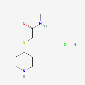 molecular formula C8H17ClN2OS B1431219 N-methyl-2-(piperidin-4-ylsulfanyl)acetamide hydrochloride CAS No. 1864057-51-1