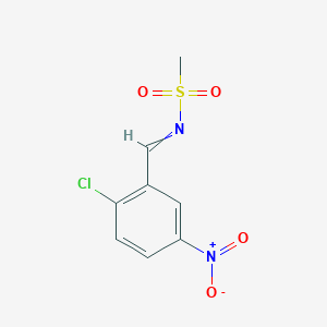 molecular formula C8H7ClN2O4S B14312199 N-[(2-chloro-5-nitrophenyl)methylidene]methanesulfonamide CAS No. 112633-09-7