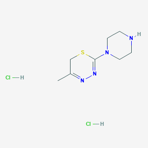 molecular formula C8H16Cl2N4S B1431221 5-methyl-2-piperazin-1-yl-6H-1,3,4-thiadiazine dihydrochloride CAS No. 1426291-12-4