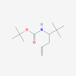 molecular formula C13H25NO2 B1431222 N-Boc-(+/-)-2-dimethyl-hex-5-ene-3-amine CAS No. 1335042-65-3