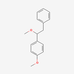 molecular formula C16H18O2 B14312228 Benzene, 1-methoxy-4-(1-methoxy-2-phenylethyl)- CAS No. 113160-01-3