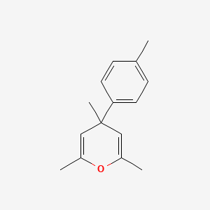 molecular formula C15H18O B14312274 2,4,6-Trimethyl-4-(4-methylphenyl)-4H-pyran CAS No. 112521-06-9