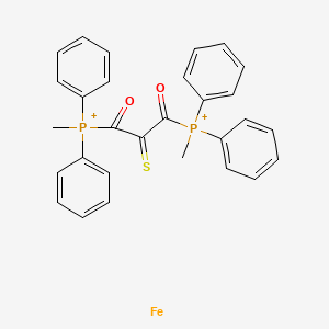molecular formula C29H26FeO2P2S+2 B14312305 iron;methyl-[3-[methyl(diphenyl)phosphaniumyl]-3-oxo-2-sulfanylidenepropanoyl]-diphenylphosphanium CAS No. 116086-22-7