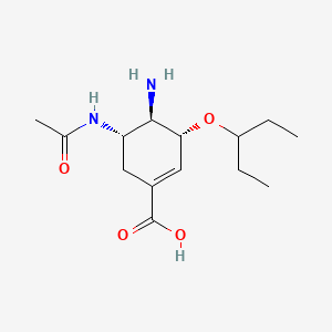 molecular formula C14H24N2O4 B1431232 4-N-Desacetyl-5-N-acetyl Oseltamivir Acid CAS No. 1364932-19-3