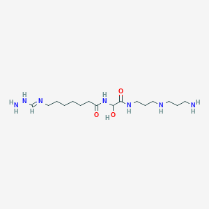 molecular formula C16H35N7O3 B14312426 Heptanamide, 7-[(aminoiminomethyl)amino]-N-[2-[[3-[(3-aminopropyl)amino]propyl]amino]-1-hydroxy-2-oxoethyl]- 