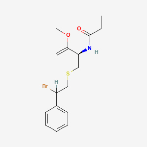 molecular formula C16H22BrNO2S B14312461 N-Acetyl-S-(2-bromo-2-phenylethyl)-L-cysteine methyl ester CAS No. 109621-21-8