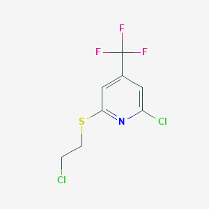 molecular formula C8H6Cl2F3NS B1431247 2-Chloro-6-(2'-chloroethylsulfanyl)-4-(trifluoromethyl)pyridine CAS No. 1053657-72-9