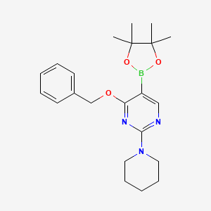 molecular formula C22H30BN3O3 B1431248 4-Benzyloxy-2-piperidine-1-yl-pyrimidine-5-boronic acid pinacol ester CAS No. 1451391-24-4