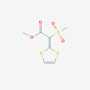 molecular formula C7H8O4S3 B14312481 Methyl (2H-1,3-dithiol-2-ylidene)(methanesulfonyl)acetate CAS No. 112809-79-7
