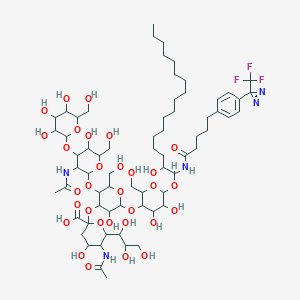 molecular formula C67H108F3N5O31 B143125 N-Diazirinyl-lyso-G(M1) CAS No. 131966-72-8