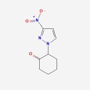 molecular formula C9H11N3O3 B1431252 2-(3-nitro-1H-pyrazol-1-yl)cyclohexan-1-one CAS No. 1384582-16-4