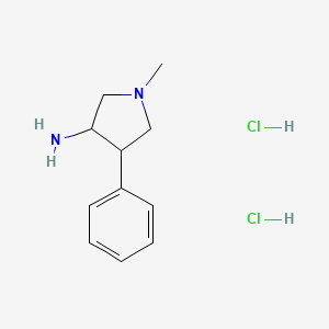 molecular formula C11H18Cl2N2 B1431254 1-Methyl-4-phenylpyrrolidin-3-amine dihydrochloride CAS No. 1384427-98-8