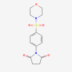 molecular formula C14H16N2O5S B14312551 Morpholine, 4-[[4-(2,5-dioxo-1-pyrrolidinyl)phenyl]sulfonyl]- CAS No. 112167-36-9