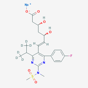 molecular formula C22H27FN3NaO6S B1431260 Rosuvastatin (D6 Sodium) CAS No. 2070009-41-3