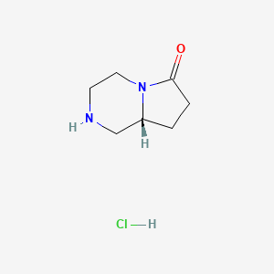 molecular formula C7H13ClN2O B1431261 (R)-Hexahydro-pyrrolo[1,2-a]pyrazin-6-one hydrochloride CAS No. 1429238-55-0