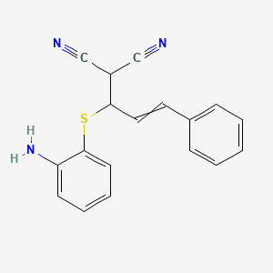 molecular formula C18H15N3S B14312629 {1-[(2-Aminophenyl)sulfanyl]-3-phenylprop-2-en-1-yl}propanedinitrile CAS No. 113125-36-3