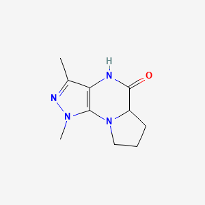 molecular formula C10H14N4O B1431263 1,3-Dimethyl-1,4,5a,6,7,8-hexahydro-5H-pyrazolo[4,3-e]pyrrolo[1,2-a]pyrazine-5-one CAS No. 1360059-53-5