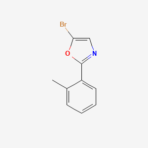 molecular formula C10H8BrNO B1431266 Oxazole, 5-bromo-2-(2-methylphenyl)- CAS No. 1391739-99-3