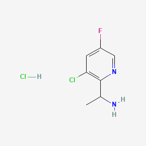 molecular formula C7H9Cl2FN2 B1431268 1-(3-Chloro-5-fluoropyridin-2-yl)ethanamine hydrochloride CAS No. 1948237-21-5