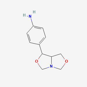 molecular formula C11H14N2O2 B1431272 [4-(dihydro-1H-[1,3]oxazolo[3,4-c][1,3]oxazol-1-yl)phenyl]amine CAS No. 1785761-48-9