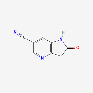 molecular formula C8H5N3O B1431273 2-Oxo-2,3-dihydro-1H-pyrrolo[3,2-b]pyridine-6-carbonitrile CAS No. 1190322-82-7