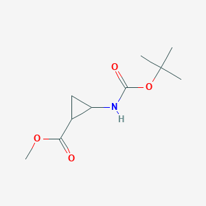 molecular formula C10H17NO4 B1431274 cis-2-[[(1,1-Dimethylethoxy)carbonyl]amino]cyclopropanecarboxylic acid methyl ester CAS No. 1426414-00-7