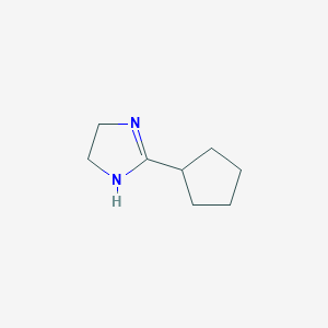 molecular formula C8H14N2 B14312777 2-Cyclopentyl-4,5-dihydro-1H-imidazole CAS No. 109152-87-6