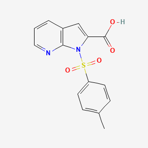 molecular formula C15H12N2O4S B1431279 1-(Toluene-4-sulfonyl)-1H-pyrrolo[2,3-b]pyridine-2-carboxylic acid CAS No. 1204809-93-7