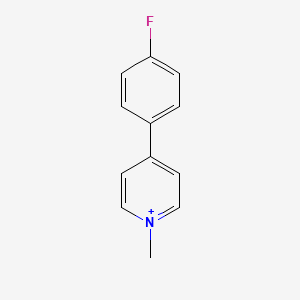 molecular formula C12H11FN+ B14312793 Pyridinium, 4-(4-fluorophenyl)-1-methyl- CAS No. 109777-64-2