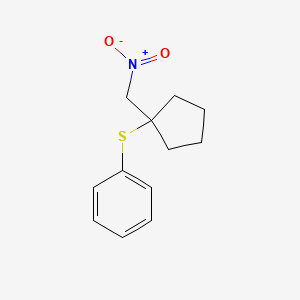 molecular formula C12H15NO2S B14312821 Benzene, [[1-(nitromethyl)cyclopentyl]thio]- CAS No. 109585-27-5